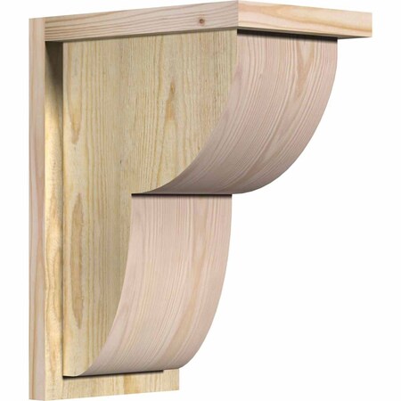 Ekena Millwork Crestline Rough Sawn Corbel w/Backplate, Douglas Fir, 8"W x 12"D x 16"H COR08X12X16CRE01RDF
